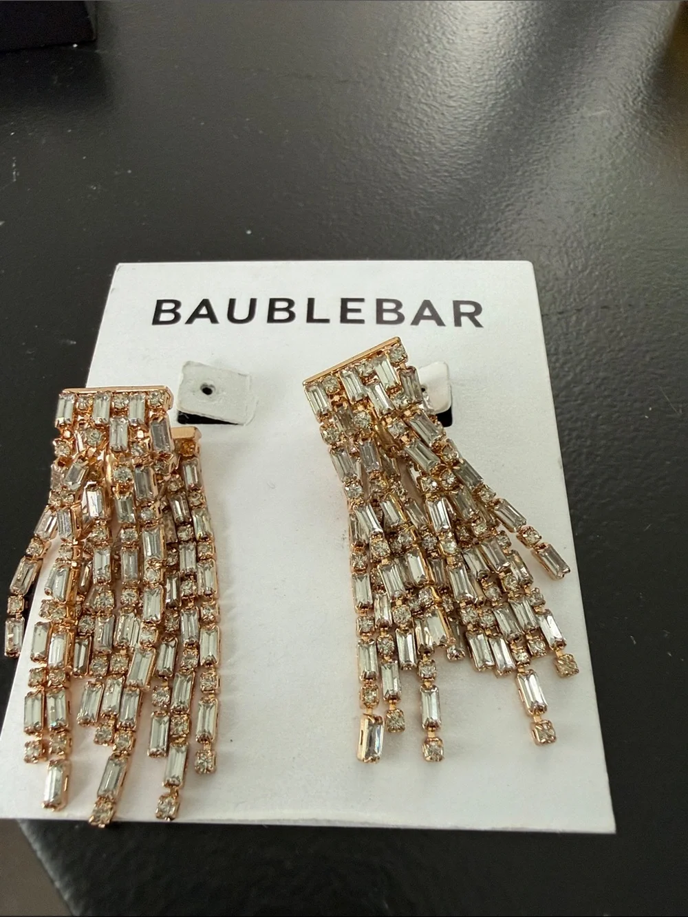 Baublebar NEW Cup chain double fringe drop earrings